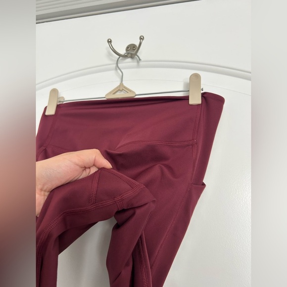 Girlfriend Collective Burgundy Ribbed High Waisted Leggings Women's Size medium - Picture 9 of 12